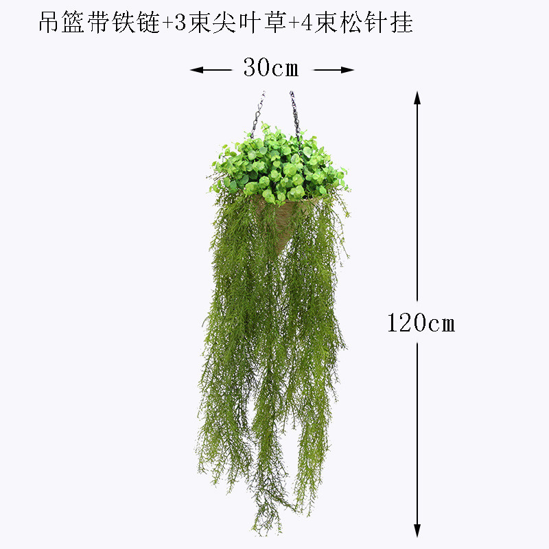 wo+仿真吊兰波斯墙面垂吊植物盆栽阳台庭院吊篮绿植草吊顶装饰花