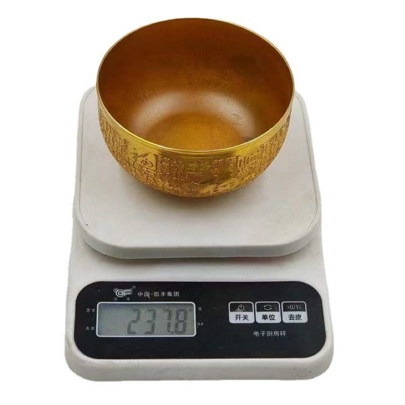古董古玩批发仿古纯铜加厚福字鎏金杯子酒杯水杯茶杯老物件收乡下