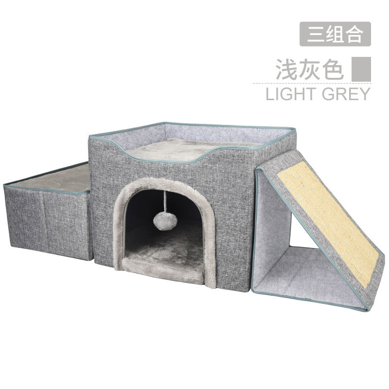 工厂直销猫窝冬季保暖四季通用封闭式超大号双层猫屋储物室内别墅