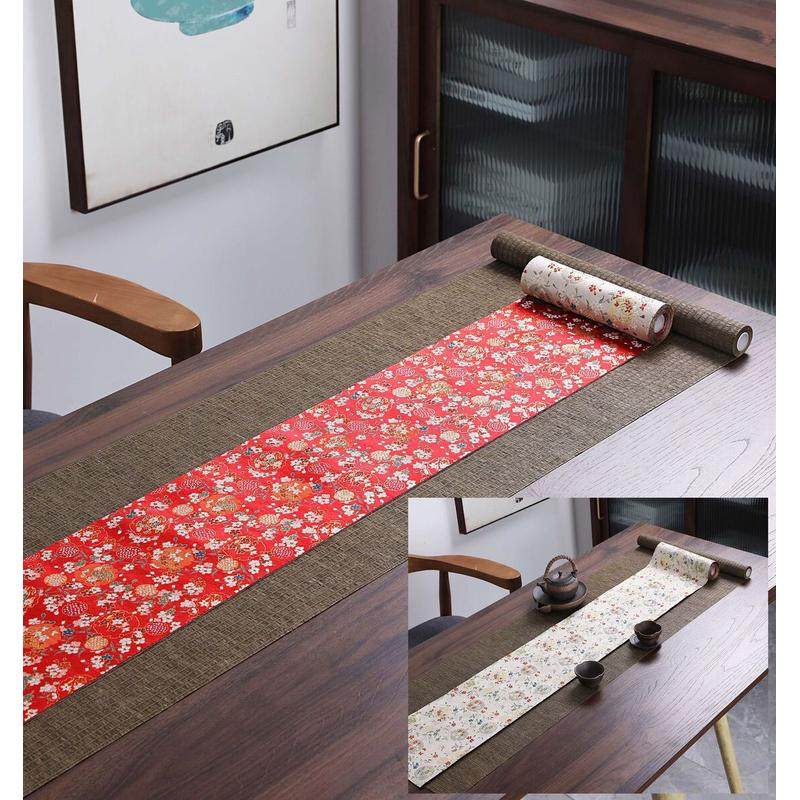 禅艺禅意团花锦缎茶席桌旗桌布新中式织锦日式堂茶帘布艺,居家布艺,桌旗,淘宝优惠券,粉丝福利购,淘宝优惠卷