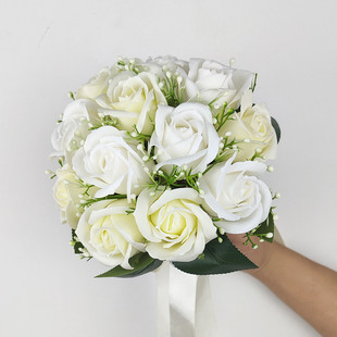 领证手捧花新娘结婚仿真登记拍照道具香皂花婚纱照捧韩系小把束