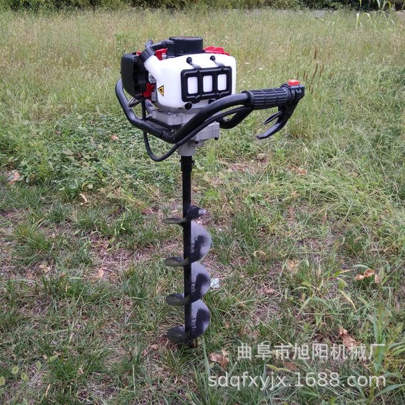 热销旭阳地螺旋钻打孔机二冲程汽油植树挖坑机49cc单人手提式打洞