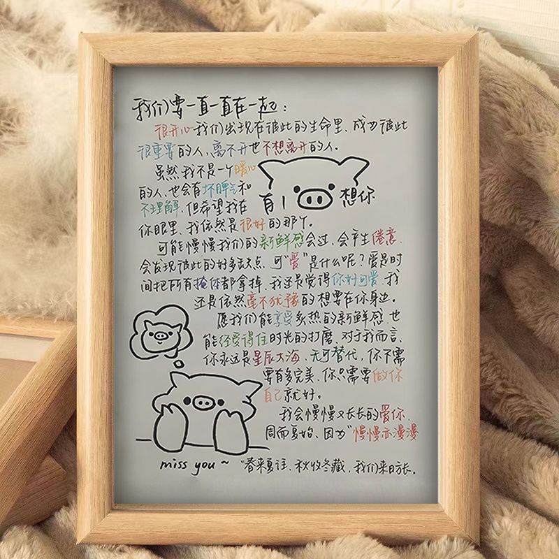 情侣同学互送小礼物相框摆件生日祝福手写文字摆台创意饰品书架画