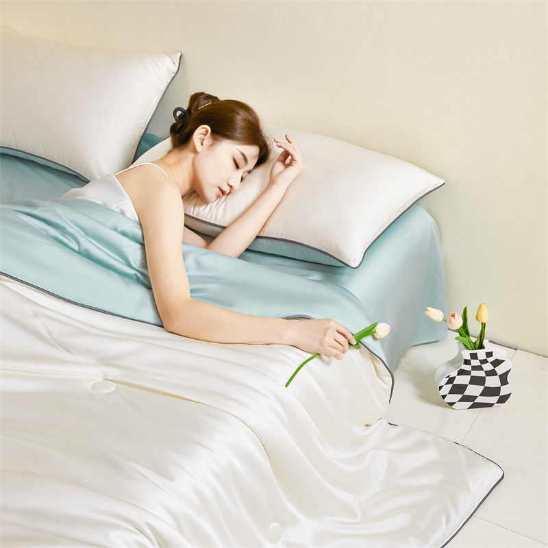 莱赛尔天丝夏被夏凉被可凉感冰丝空调被四件套单人薄被子夏季机洗