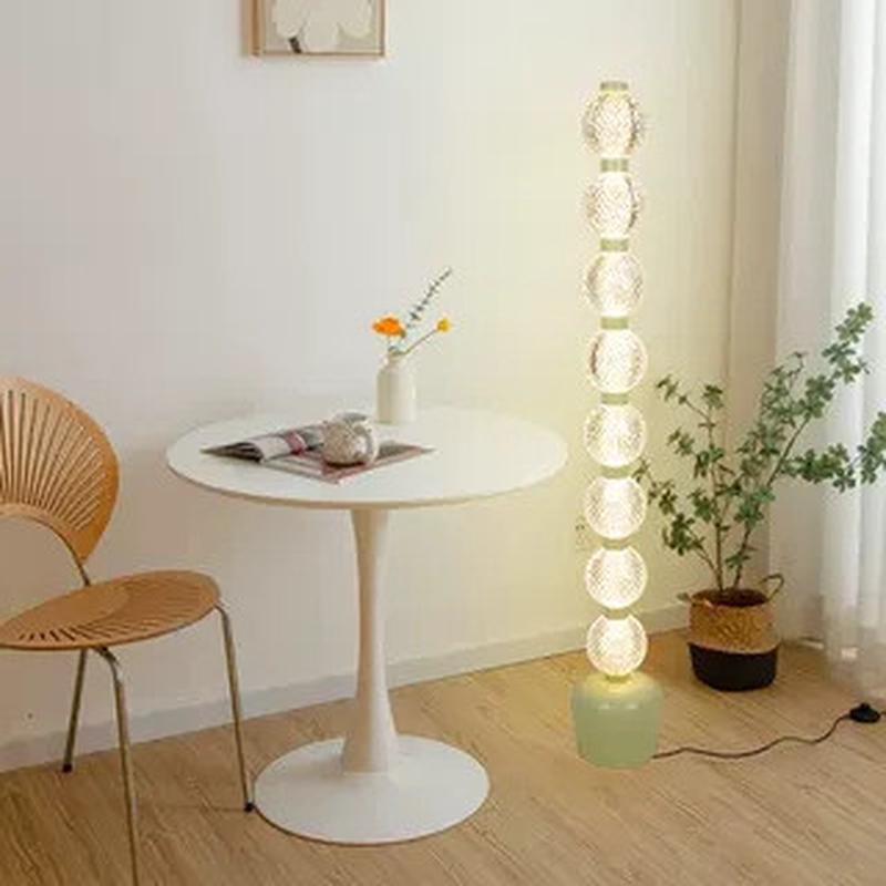 奶油珍珠串现代简约后落地灯艺术设计落地灯客厅沙发旁珍珠落地灯