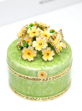 合金装饰盒纪念品装饰品蝶恋花珠宝收纳盒景点婚庆小摆件现货批发