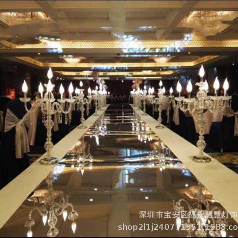 6亚克力婚庆蜡烛灯路引t台签到婚庆装饰头水晶灯场景布置用品