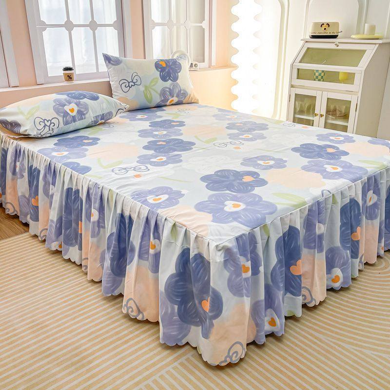 韩版公主风床裙单件床笠三件套防滑保护套双层边床罩花边枕套床套,床上用品,床裙,淘宝优惠券,粉丝福利购,淘宝优惠卷