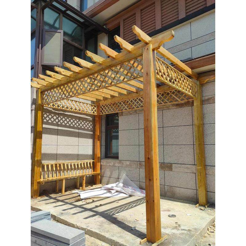 防腐木质葡萄架实木廊架庭院装饰花园凉亭户外遮阳雨棚花藤架园林