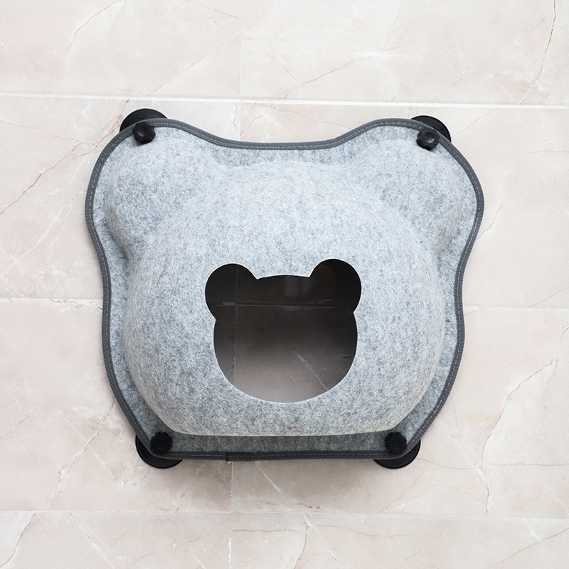 别墅船吸盘猫窝吊床悬挂玻璃吸盘毛毡猫窝空中月亮猫咪宠物窝