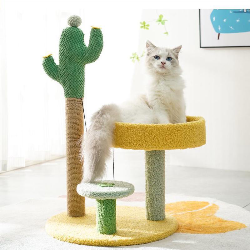 创意仙人掌猫咪猫爬架猫抓柱设计一体式宠物剑麻绳玩具用品批发