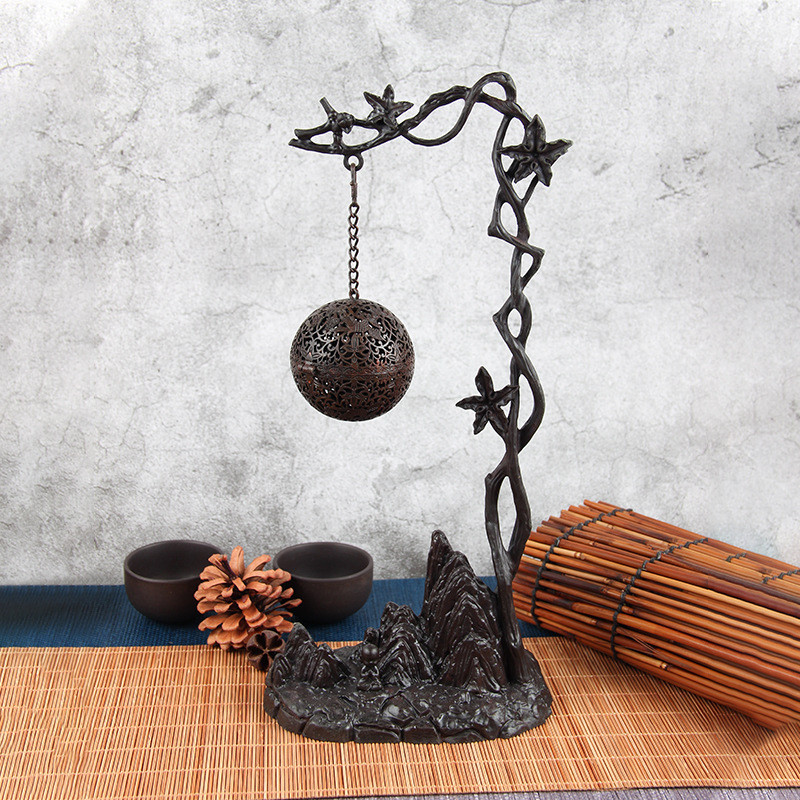 合金香炉室内熏香炉摆件多用葡萄花鸟吊炉倒流香盘香香插