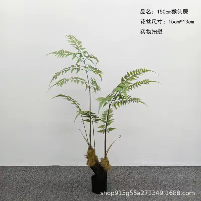 大型仿真树落地装饰高端轻奢绿植造景批发仿真植物猴头蕨