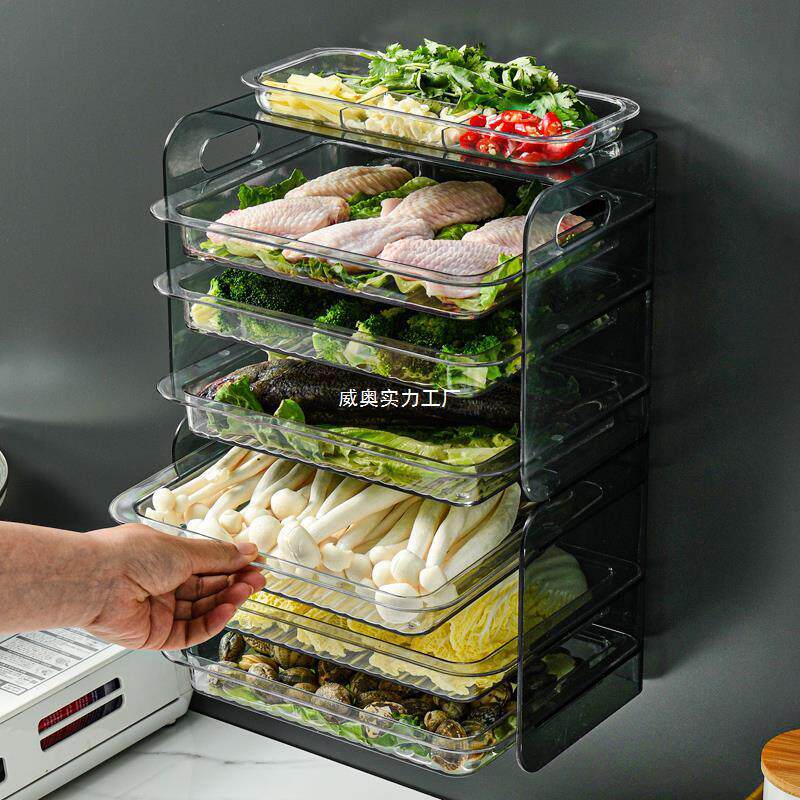 热销厨房收纳置物架家用菜配菜壁挂多层配菜盘架子火锅用品备厂家