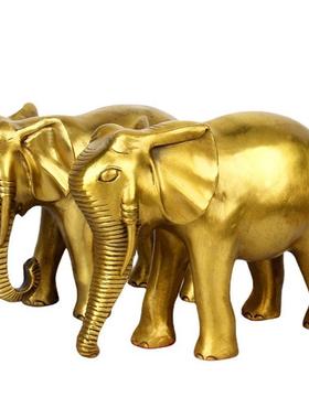批发开业大象摆件吸水铜象一对家居店铺乔迁黄铜装饰工艺礼品摆设