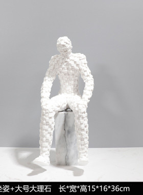 抽象艺术马赛克人物摆件北欧样板间别墅软装酒店陈设饰品桌面