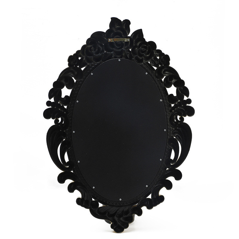 全新复古装饰椭圆镜玄关墙贴壁挂简约免打孔欧式浮雕化妆镜子批发