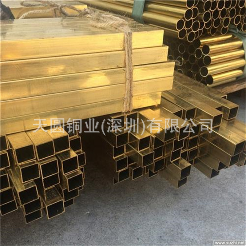 现货家具装饰黄铜方管空心矩形四方铜管铜方通h63扁黄铜管零切