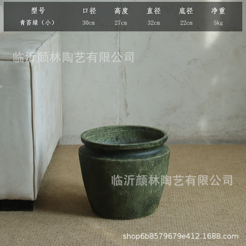 青苔色水泥花盆大口径花盆琴叶榕花盆木大型绿植落地千年商场装饰