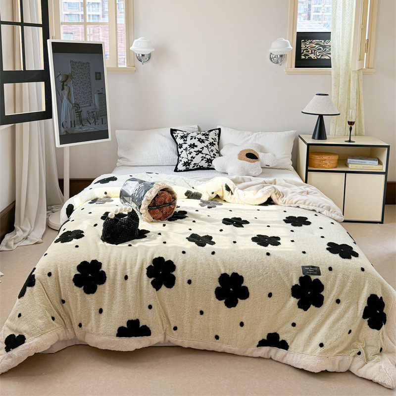 母婴舒毛毯被级棉绒提花多功能毛毯被子外贸加厚保暖礼品盖毯