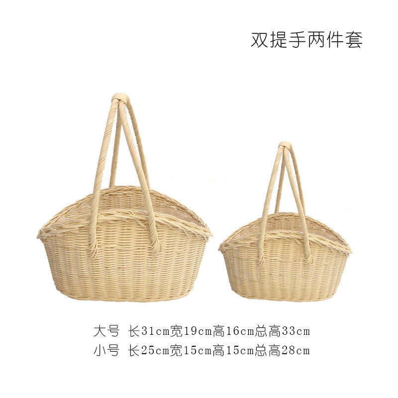 原漾印尼藤编手提花篮编织提包款花篮花艺培训插花器柳编篮子子