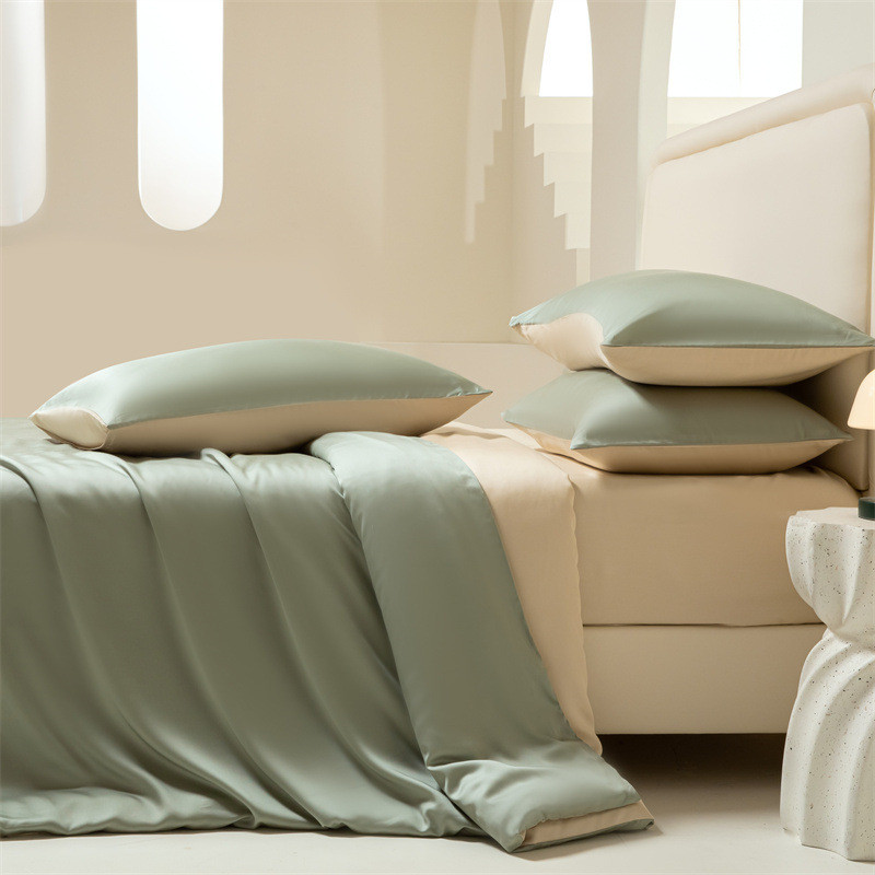 tencel莱赛尔纤维天丝四件套夏季凉感冰丝床单被套床笠三件套裸睡