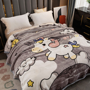 oj8f批发毛毯铺床冬季午睡加绒被子加厚法兰绒单人毯子学生宿舍午