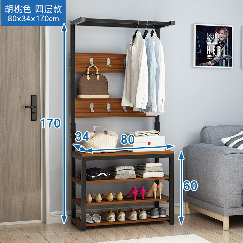 g3yn简易客厅衣服架子落地组合鞋架衣帽架衣架换鞋凳门厅柜鞋柜衣