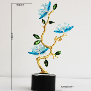 水晶莲花玄关展示柜客厅卧室书房创意家居摆件装饰品