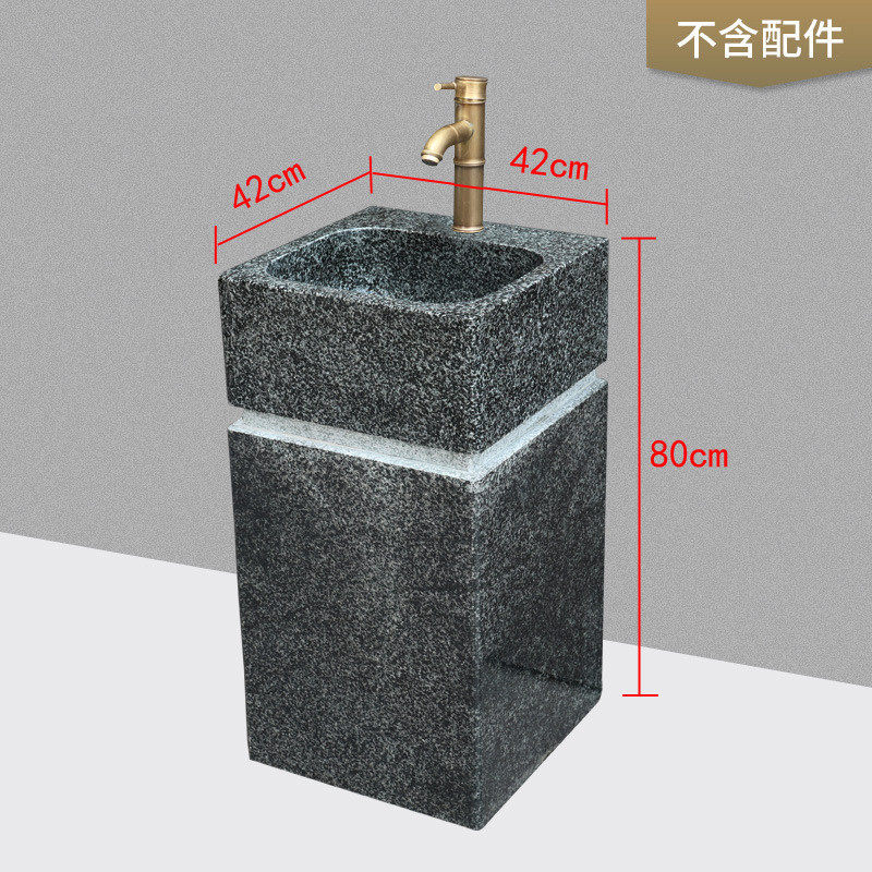 大理石洗手台盆个性户外洗手池石头落地式庭院花园别墅洗漱立柱盆