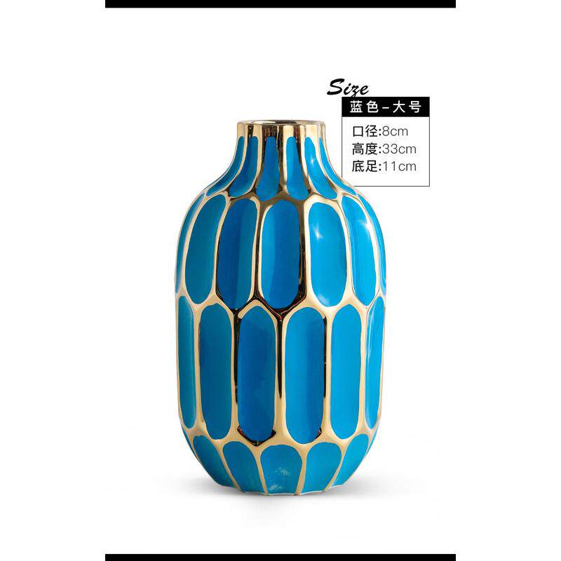 景德镇陶瓷花瓶时尚软装工艺品欧式轻奢装饰品手工花瓶摆件三件套