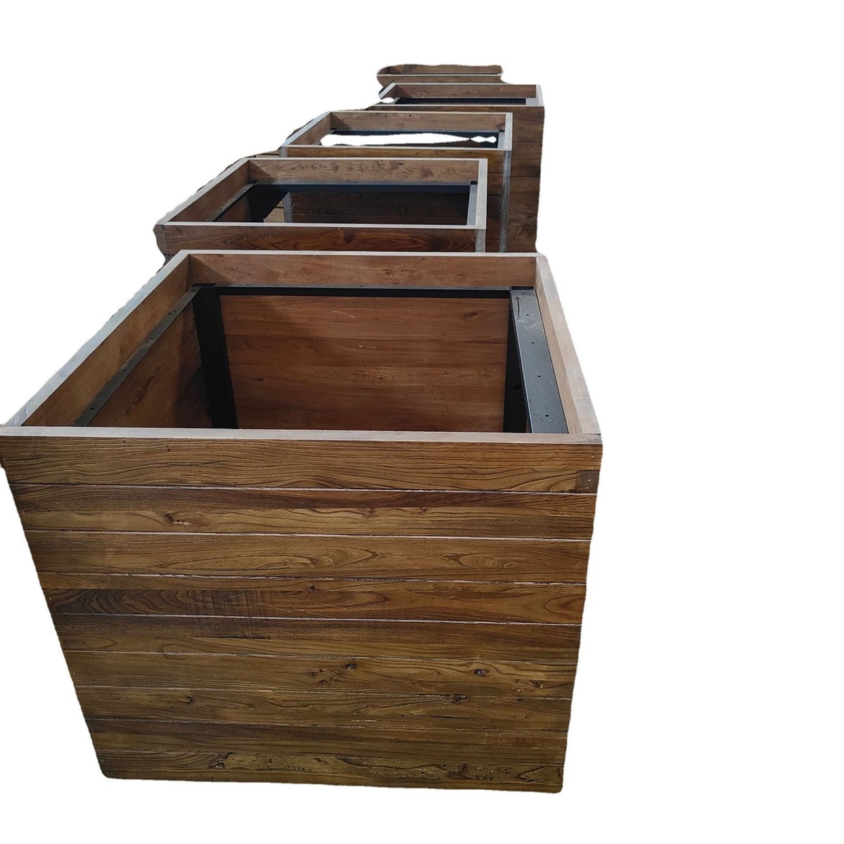 老榆木超市货架装修板材民宿装修护墙板超市货架拼接门板老