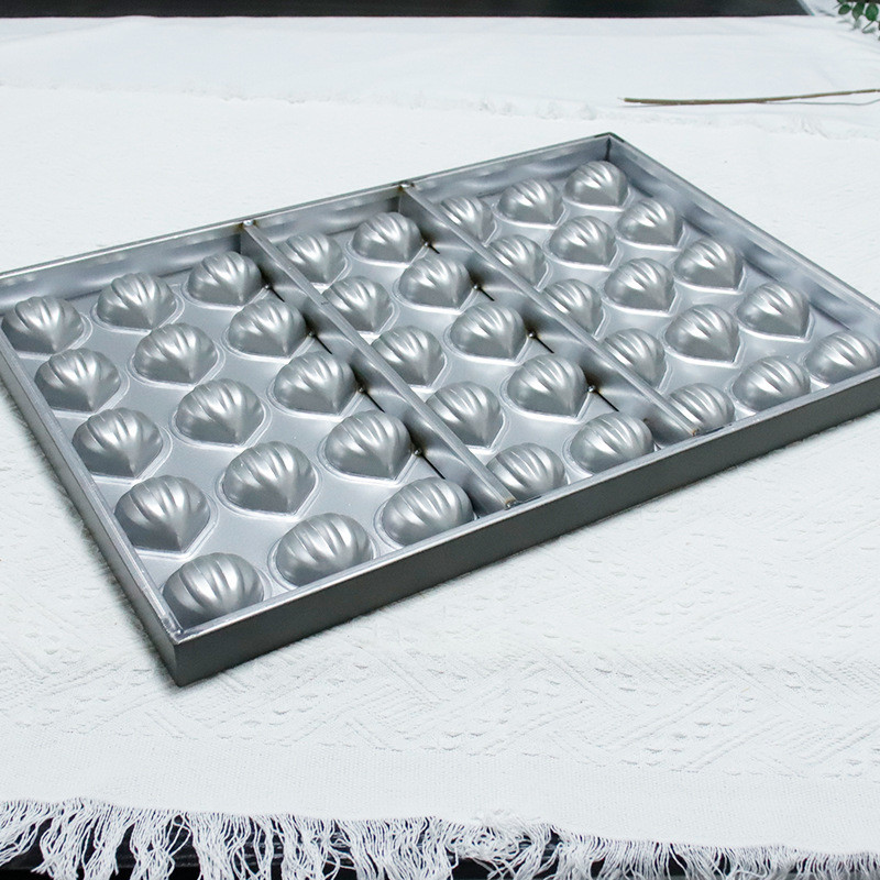 热销黄油30连40连圆形网红栗子模具不沾商用小年糕板栗模烘焙模具