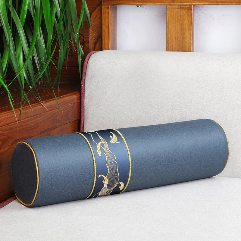 新中式圆形扶手枕轻奢长条枕现代简约靠枕腰枕沙发头枕长条腿枕