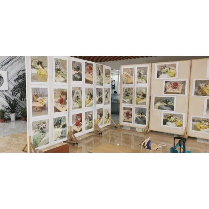 厂家直销书法作品箱书画展板幼儿园静物屏风展览板美术字画展板架