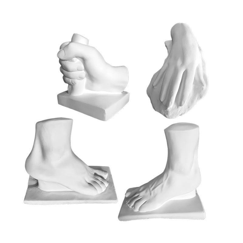 男女手足石膏像手脚四件套素描教具美术石膏绘画写生静物用具摆件