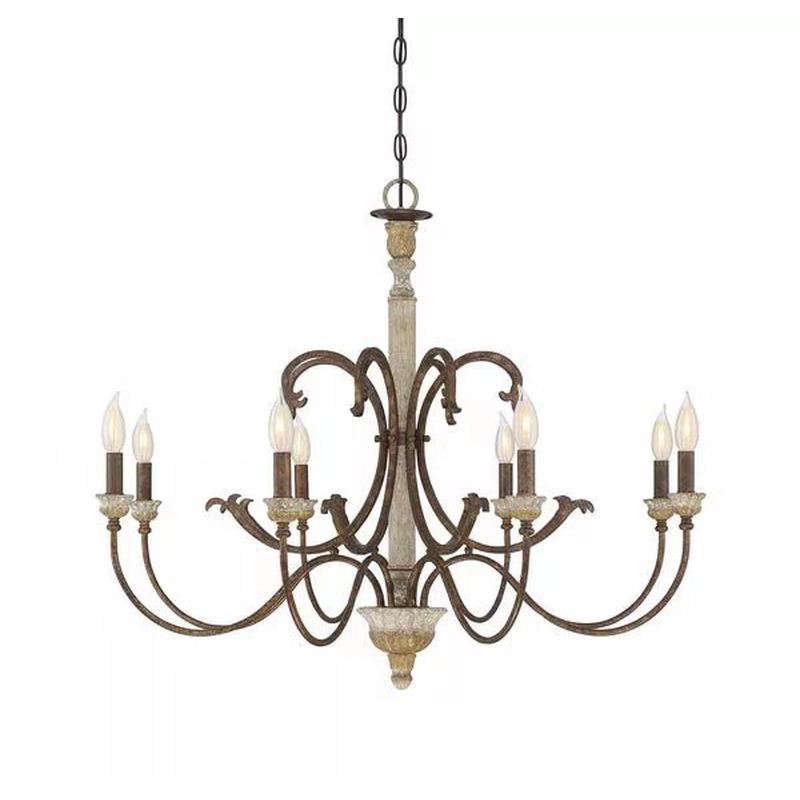 法式复古实木做旧别墅软装餐灯厅卧室吊灯美式创意客厅服装店灯具