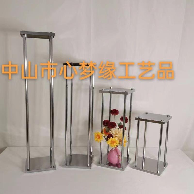 婚庆铁艺花器金色几何路引婚礼酒店t台生日喜庆家居电镀装饰
