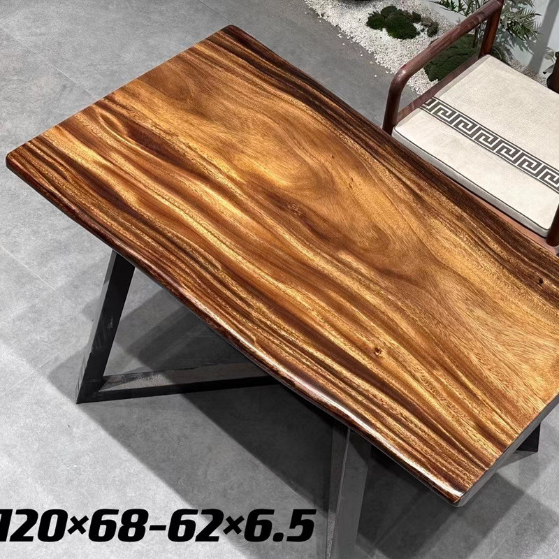 fj斐济胡桃木自然桌子实木大板书房办公边茶台茶桌批发