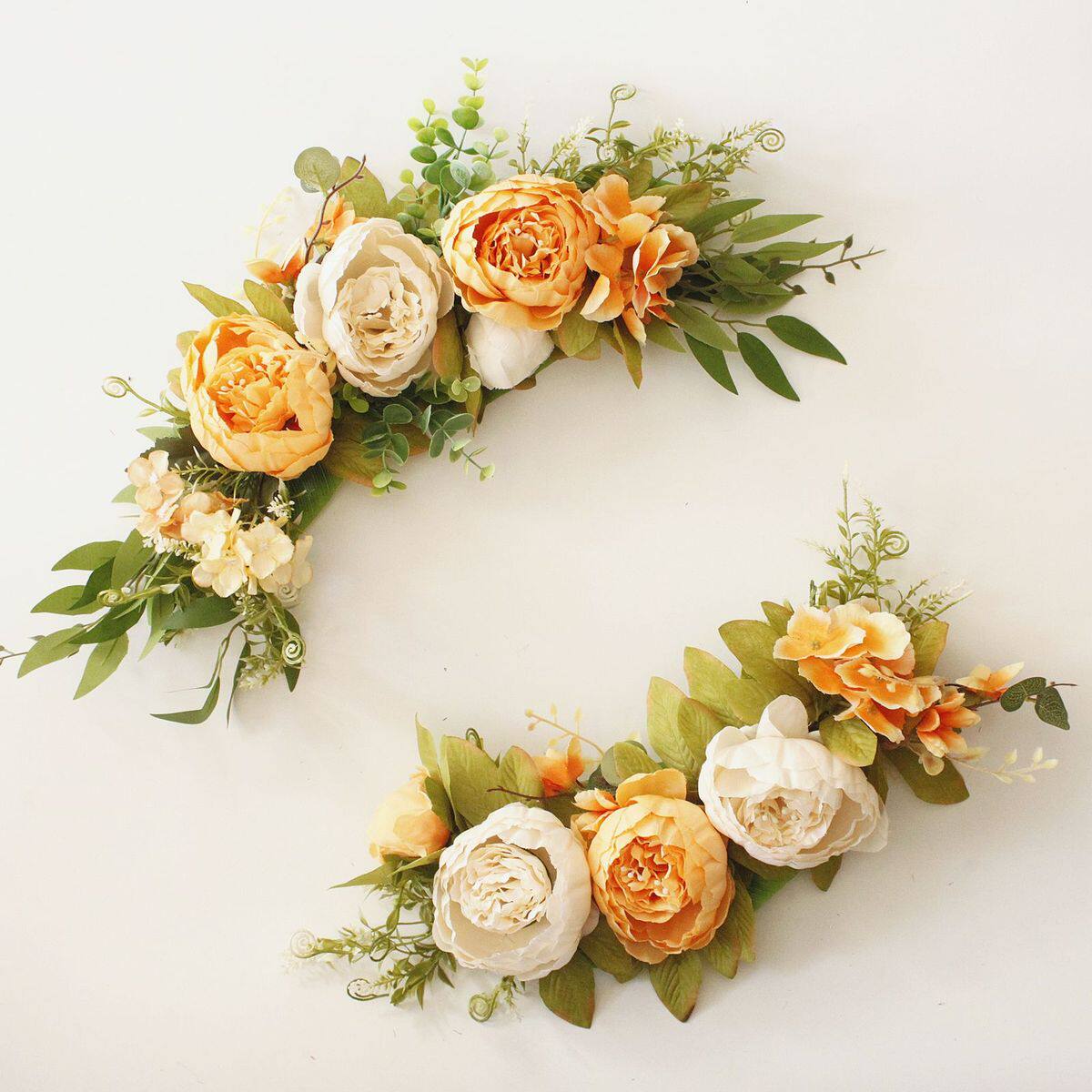 人造花仿真花绢花牡丹壁饰结婚婚礼生日花环墙饰椅背花镜前花批发