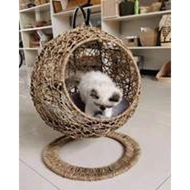 热销猫窝四季通用半封闭猫窝猫咪宠物窝透气藤编式编制夏季可水洗