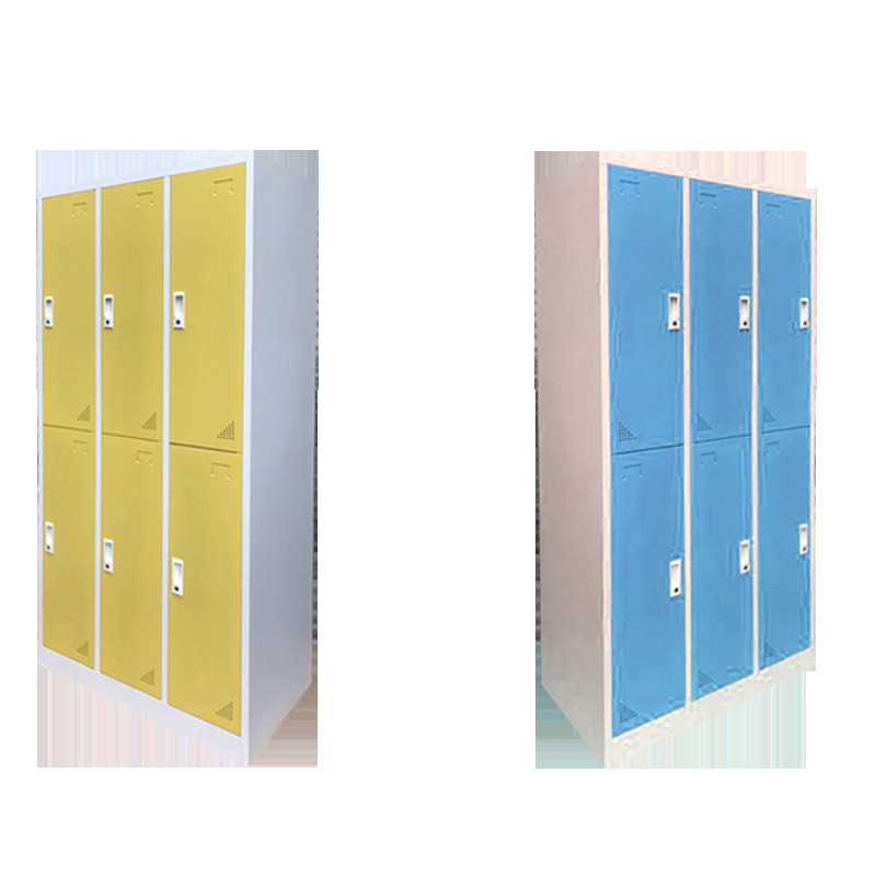 密码锁感应智能铁皮彩色更衣柜员工宿舍健身房6门9门储物更衣柜