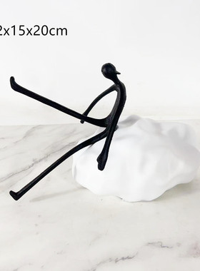 现代简约抽象划般人物艺术摆件软装样板房书房装饰品轻奢创意书柜