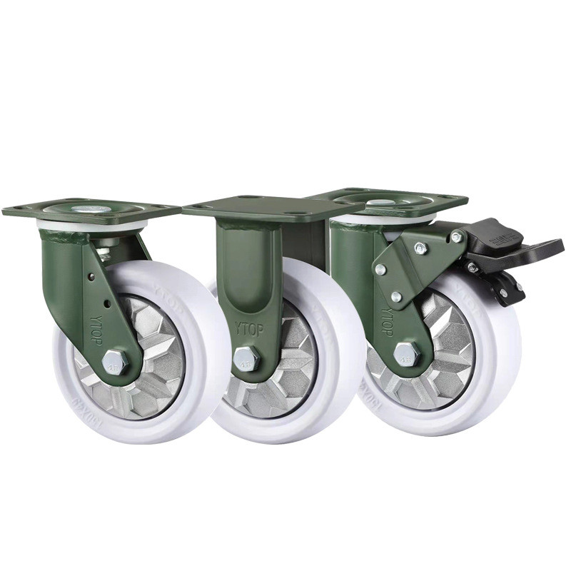 ytop卓烨锰钢重型21e脚轮4/5/6/8寸聚丙烯pp轮万向轮刹车轮固定轮