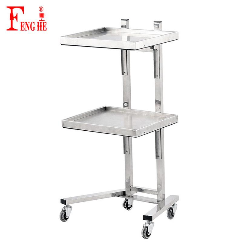 美容院小推车置物架可折叠发廊沙龙不锈钢收纳架工具推车置物架