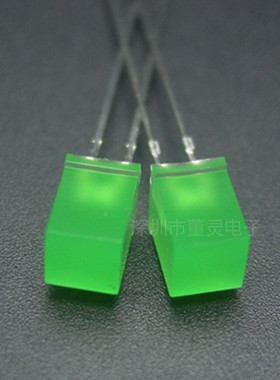 5*5*7绿发绿短脚方形LED直插发光二极管557绿灯指示灯厂家生产