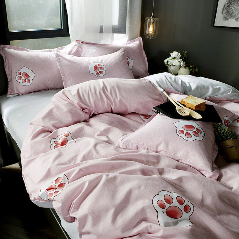 热恋家纺ins仿四件套床上用品网红棉学生四季款床单被单人4三件套