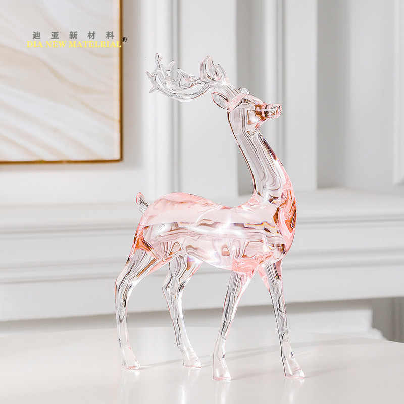 亚克力麋鹿摆件桌面电商爆品酒店一鹿有你玄关透明摆件ins风