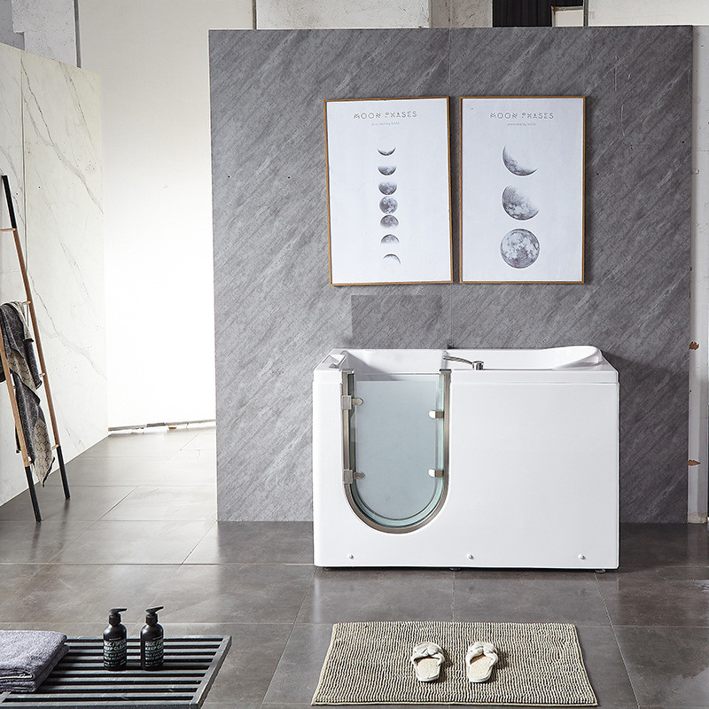 热销老人步入式坐式浴缸按摩家用专用无障碍侧开门恒温智能亚克力