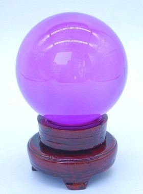 批发水晶工艺品150黄色紫红不含税家居装饰品办公桌摆件水晶球